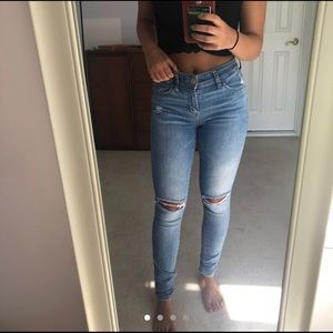 lightly distressed jeans